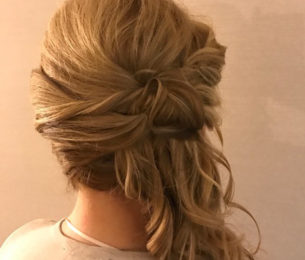 Curled & Twisted Side Pony Updo