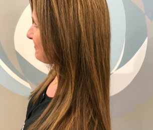 Long & Layered Brunette with Highlights