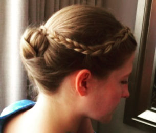 Low Chignon with Side Braid