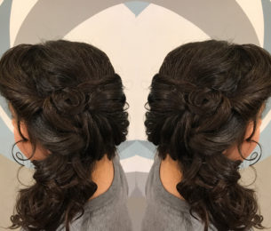 Side Swept Twisted Curls